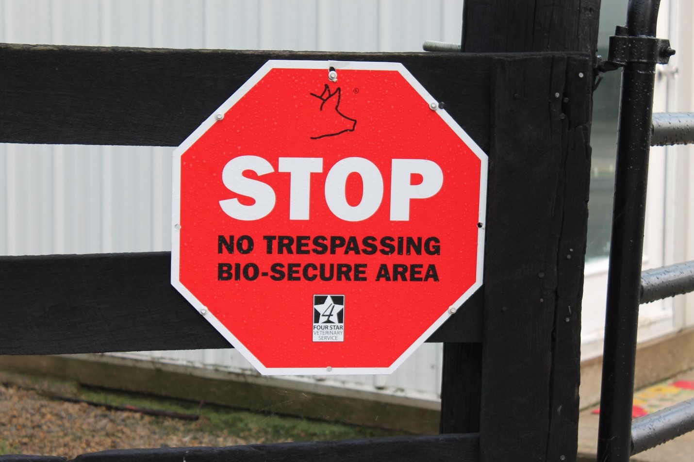 biosecurity sign provided by National Pork Board